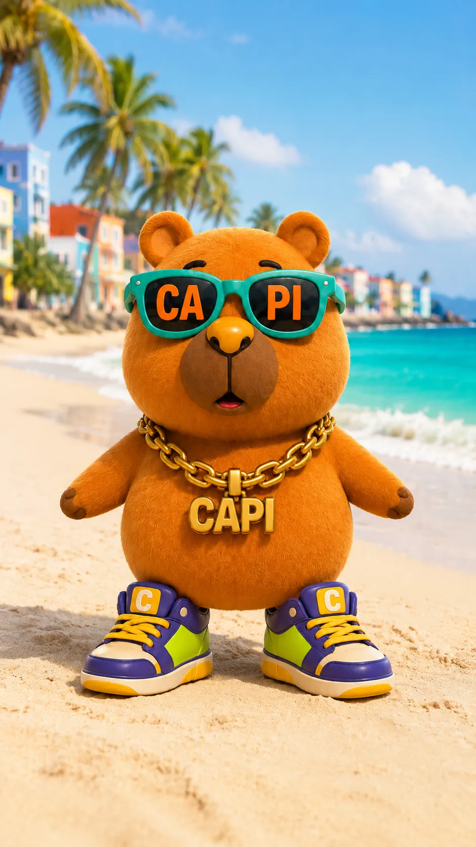 夕日を眺めるCapiの後ろ姿